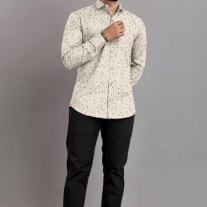 Cream Printed Shirt – Brown Star Design