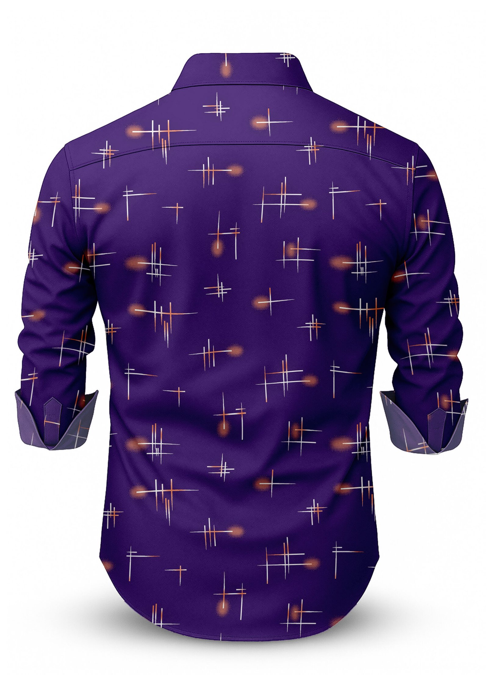Plum Purple Printed Casual Shirt for Men - Image 2