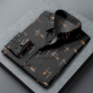 Black Printed Casual Shirt for Men