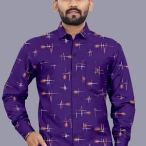 Royal Purple Printed Casual Shirt for Men