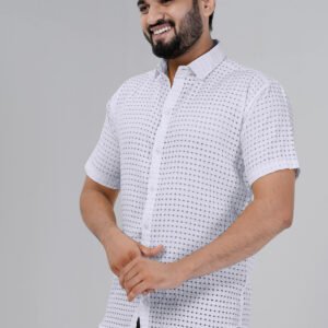 Men’s Black Textured Short Sleeve Shirt